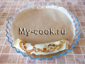 Блинный пирог с яблочной начинкой Улитка