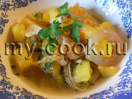 Тыква печеная с красным луком