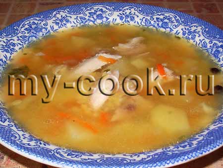 Гороховый суп на курином или мясном бульоне