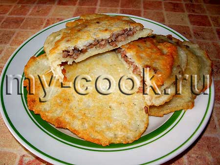 Драники с мясной начинкой