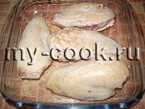 Куриное филе запеченое в сливках и желтках