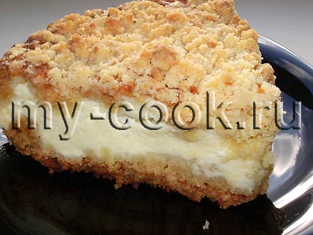 Хрустящий пирог с яблочно-творожной начинкой
